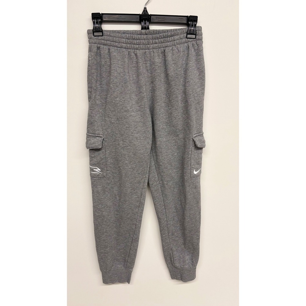 Nike Collab Streetwear Gorpcore Cargo Joggers Fleece 3 Brand Nike Boy Sz L Gray